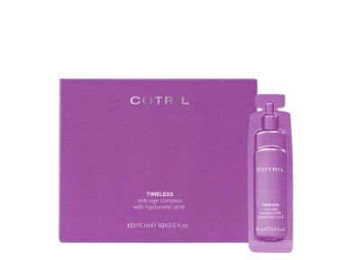 COTRIL TIMELESS ANTI AGING COMPLEX WITH HYALURONIC ACID intensyvi drėkinamoji procedūra plaukams su hialurono rūgštimi COTRIL TIMELESS ANTI AGING COMPLEX WITH HYALURONIC ACID intensyvi drėkinamoji procedūra plaukams su hialurono rūgštimi