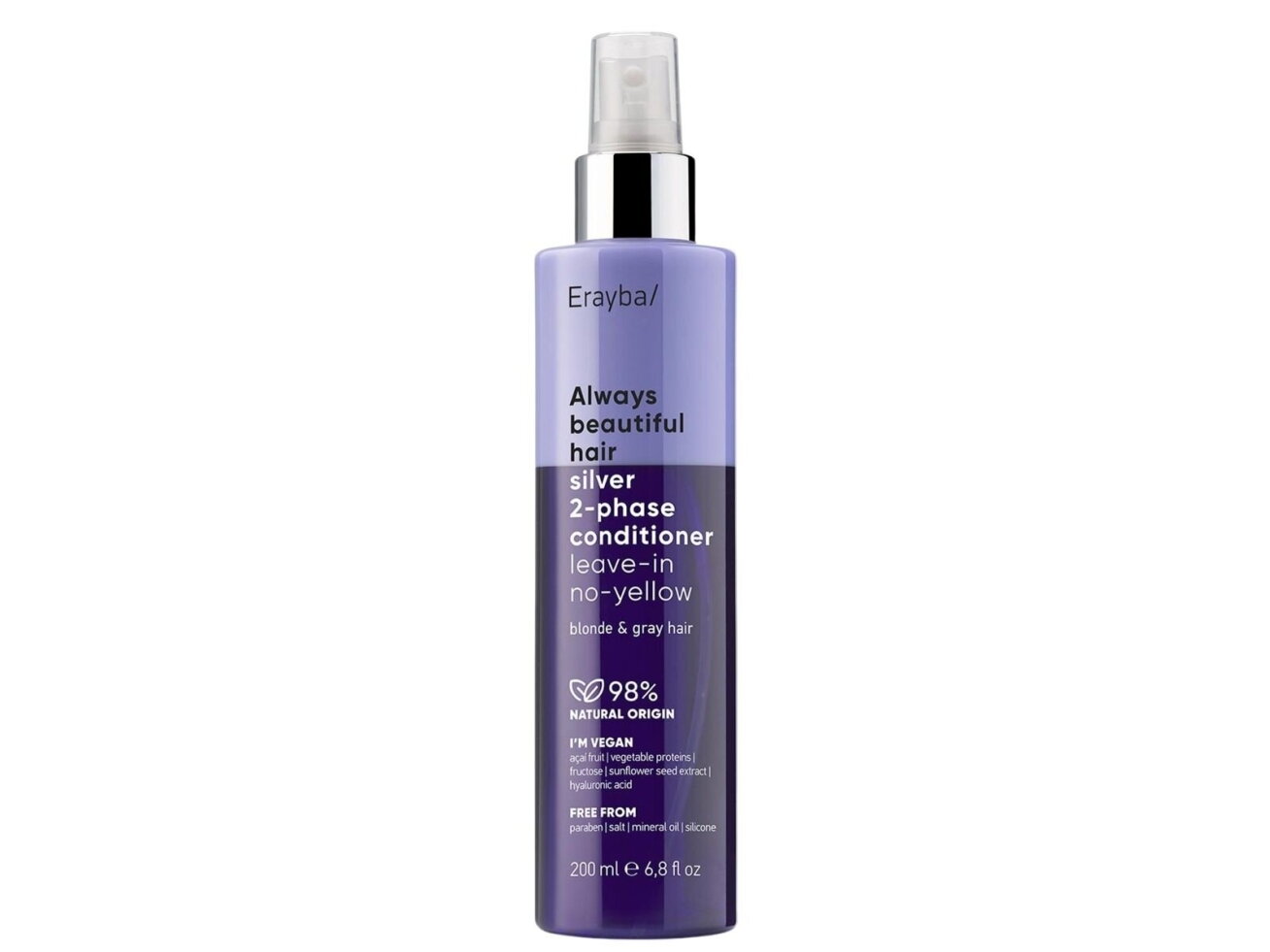 ERAYBA/ ABH SILVER 2-PHASE LEAVE-IN CONDITIONER - nenuplaunamas, dvifazis šviesiaplaukių purškiamas kondicionierius 200ml ERAYBA/ ABH SILVER 2-PHASE LEAVE-IN CONDITIONER - nenuplaunamas, dvifazis šviesiaplaukių purškiamas kondicionierius 200ml
