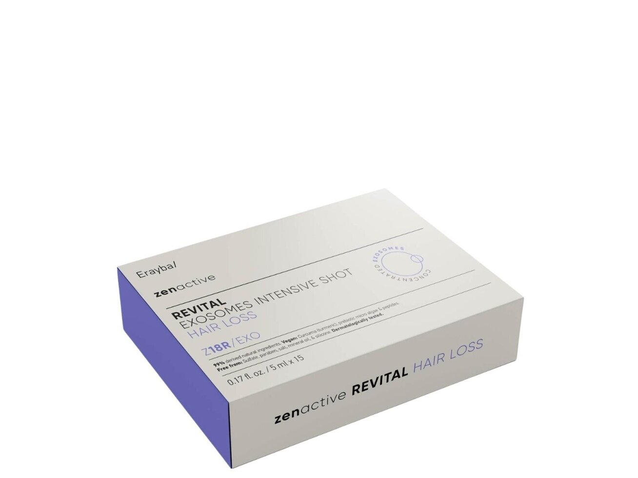 ERAYBA/ ZENACTIVE Z18R REVITAL EXOSOMES INTENSIVE SHOT HAIR LOSS - intensyvaus veikimo ampulės nuo plaukų slinkimo su egzosomomis 15x5ml