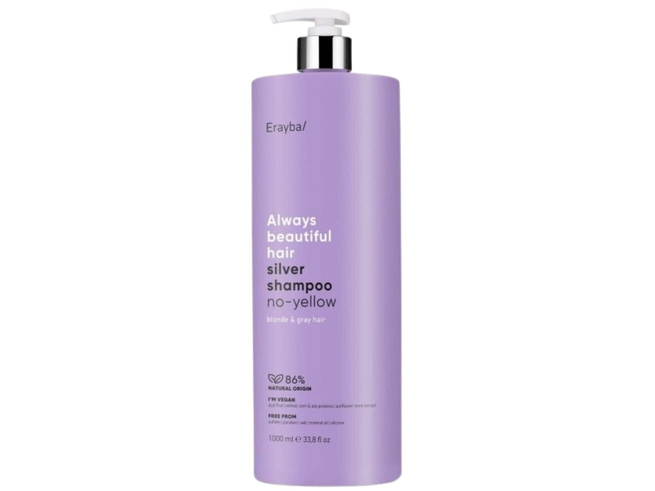 ERAYBA/ ABH SILVER SHAMPOO NO YELLOW - pilkinantis šampūnas šviesintiems plaukams 2 ERAYBA/ ABH SILVER SHAMPOO NO YELLOW - pilkinantis šampūnas šviesintiems plaukams 2