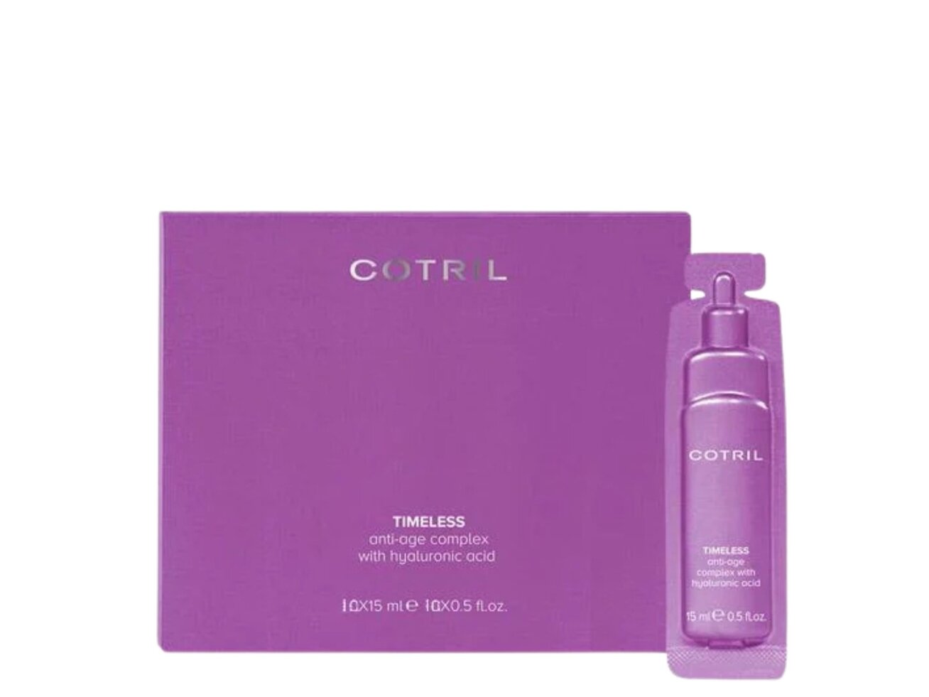 COTRIL TIMELESS ANTI AGING COMPLEX WITH HYALURONIC ACID intensyvi drėkinamoji procedūra plaukams su hialurono rūgštimi 1 COTRIL TIMELESS ANTI AGING COMPLEX WITH HYALURONIC ACID intensyvi drėkinamoji procedūra plaukams su hialurono rūgštimi 1